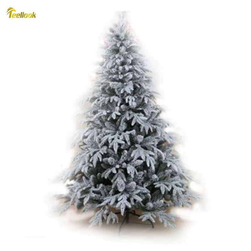 

Teellook 1.5m/1.8m/2.1m/2.4m/3.0m/PE+PVC Cedar Trees Snow Flock Christmas Tree Christmas Family Hotel Shopping Mall Decoration