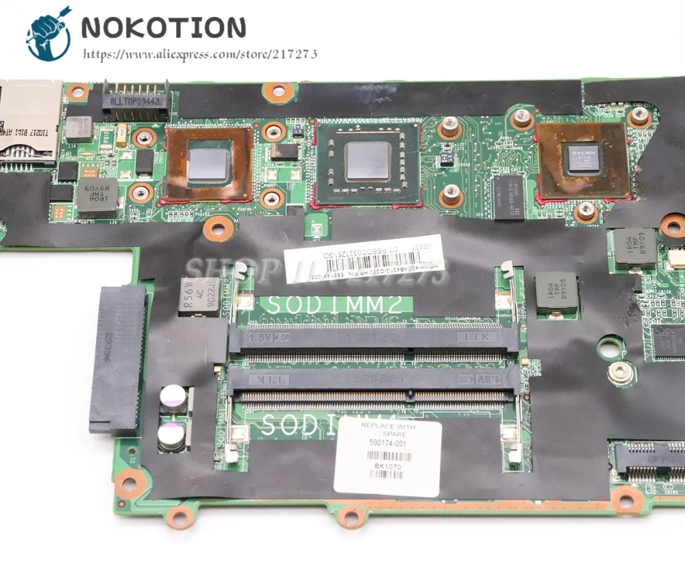 80% OFF  NOKOTION For HP DM3 DM3-1100 Laptop Motherboard U7300 CPU 40GAB4310-C270 G105M graphics 590174-001 