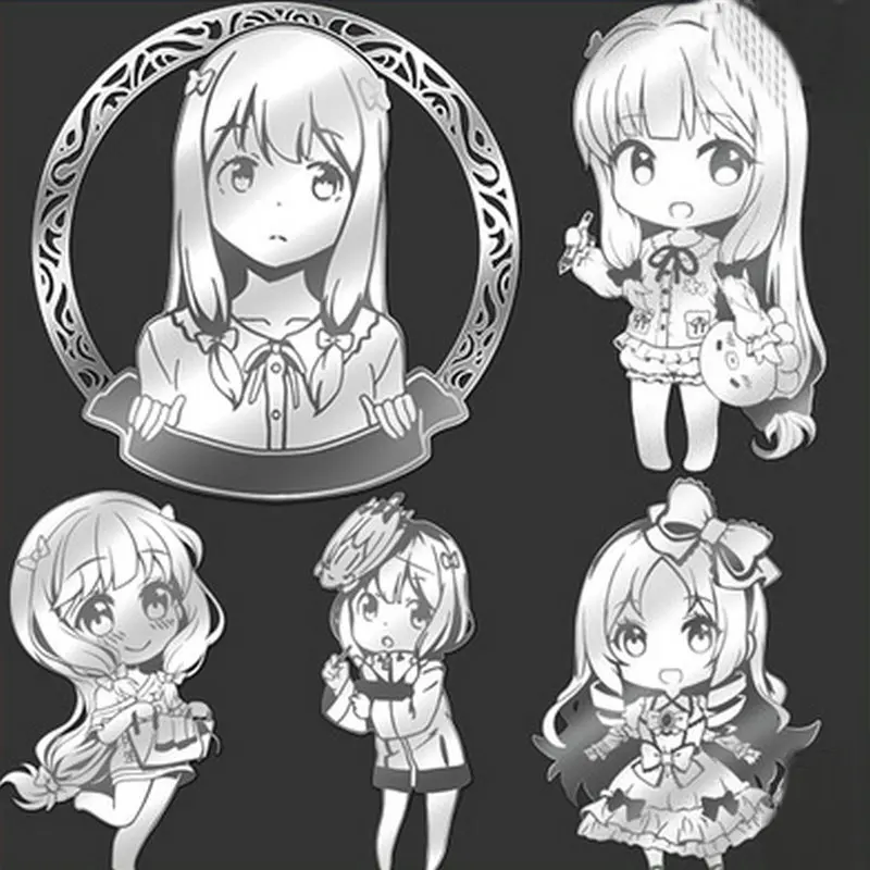 

5PCS/Lot AC Anime Eromanga Waterproof Adhesive Decal Sticker for Mobile Phone Pad Laptop Decorative Kids DIY Decals Stickers Toy
