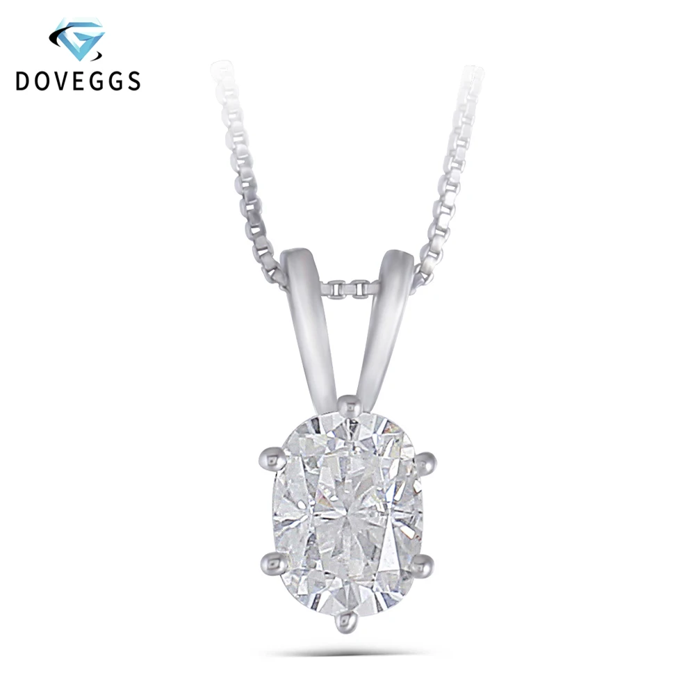 Кулон DovEggs из белого золота с муассанитом Женский однотонный бриллиант огранки