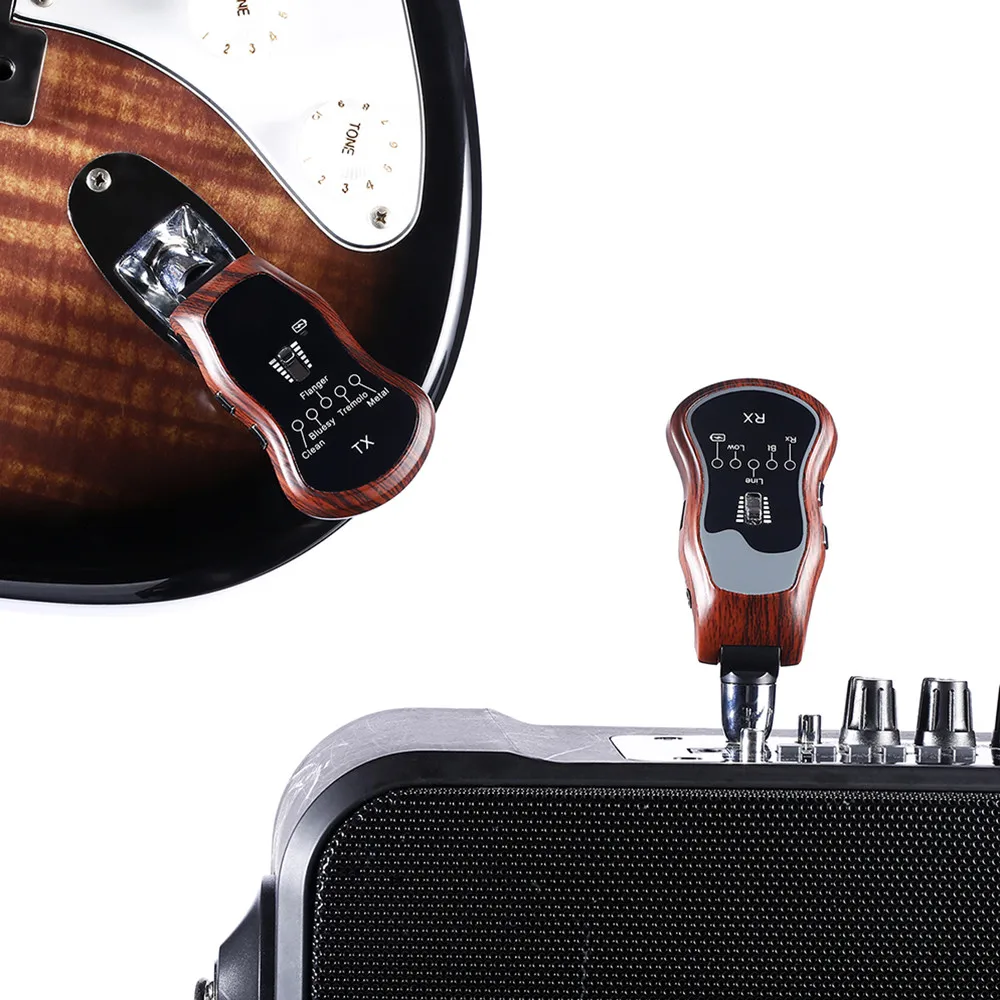 Новинка 5 в 1 Беспроводные гитарные эффекты Bluetooth передатчик приемник перезаряжаемая Беспроводная гитарная система для электрогитары бас