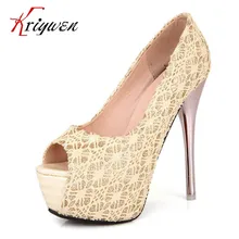 Freies verschiffen Plus größe 32-44Fashion sommer offene spitze 4 cm plattform sandalen flach sexy hochzeit schuhe 13,5 cm dünne hohe ferse pumpen