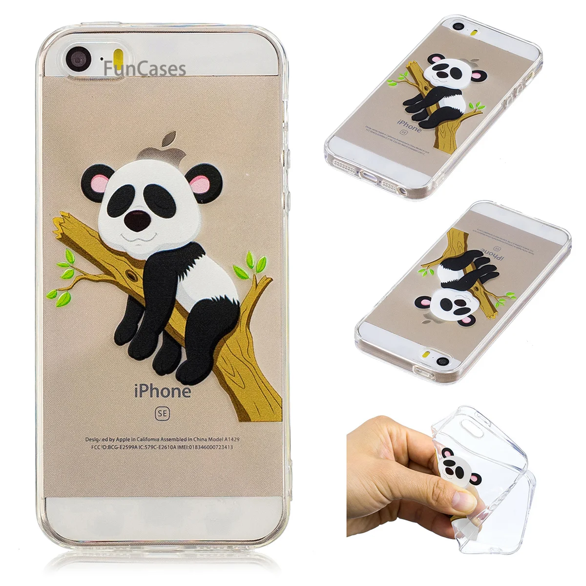 Lovely Panda Phone Case sFor Capinha iPhone 5 Soft Silicone Back Cover Movil Abstract Cellphone Case For iPhone 5S SE 5C Phomes