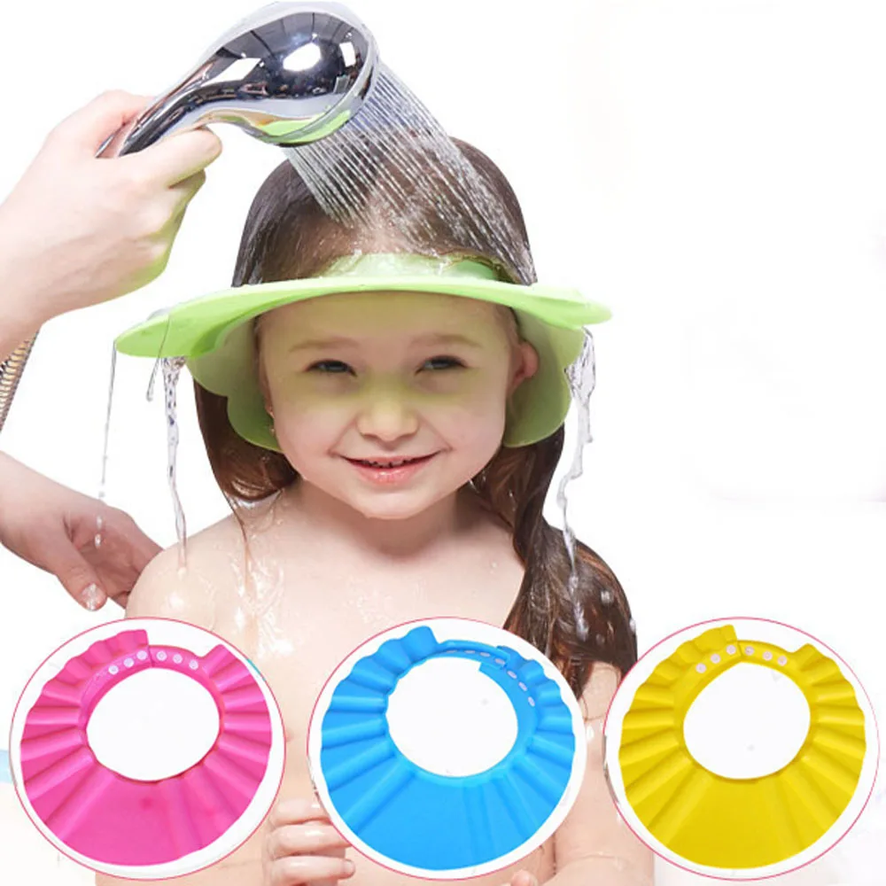 

1pc Baby Shower Cap Reusable Waterproof Bath Hat Teen Girl Shower Haircut Cap Boy Shampoo Cap dropshipping wholesale promotion