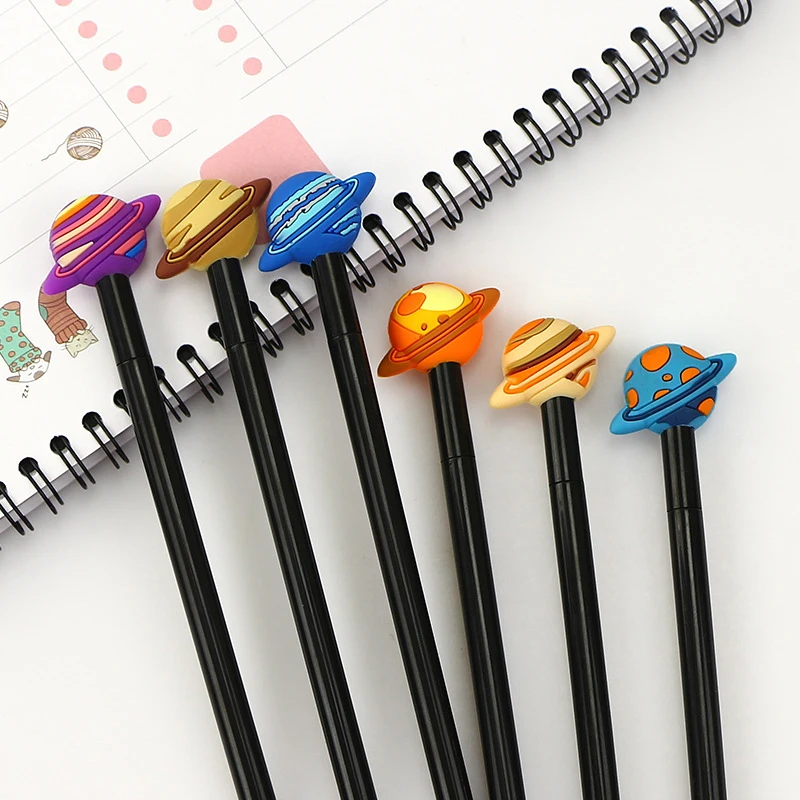 

3Pcs Cute Planet Gel Pen 0.38mm Writing Student Supplies Saturn Mercury Pen School Reward Office Promotional Supplies