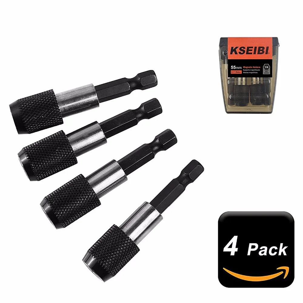 Magnetic Drill Bit Holder Set - 3 Stainless Steel Extensions (3, 6, 12 Inch) With Quick Release - View #2