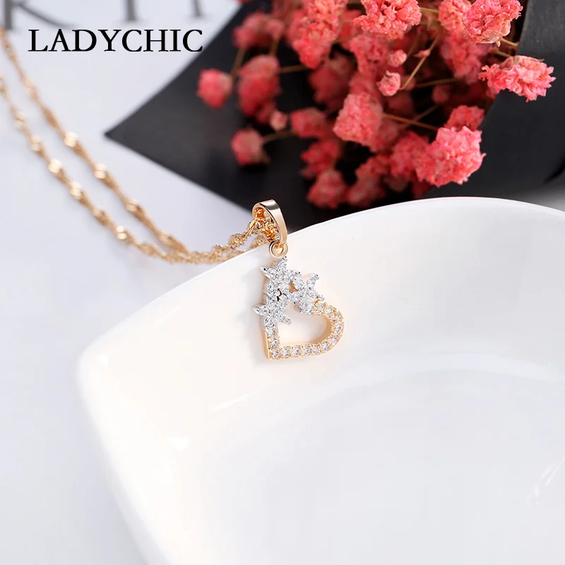 Женское Ожерелье LADYCHIC ожерелье золотого цвета с кубическим цирконием колье