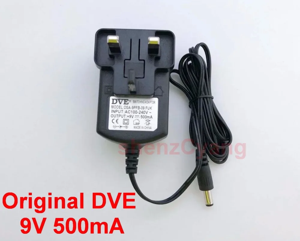 50 шт. оригинальный DVE DC 9V 500mA AC 100 V 240 конвертер переключающий адаптер питания 0.5A