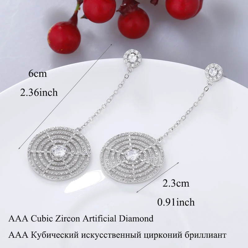 2017 темпераментные круглые длинные висячие серьги модные ювелирные изделия с