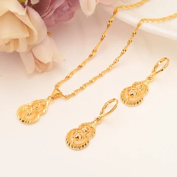 

Bangrui Fashion Necklace Earring Set Women Party Gift Gold Color plant Necklace Earrings Jewelry Sets