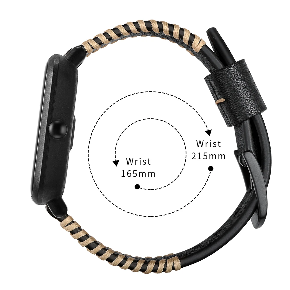 Кожаный ремешок 20 мм для умных часов Xiaomi Huami Amazfit Bip BIT браслет из натуральной