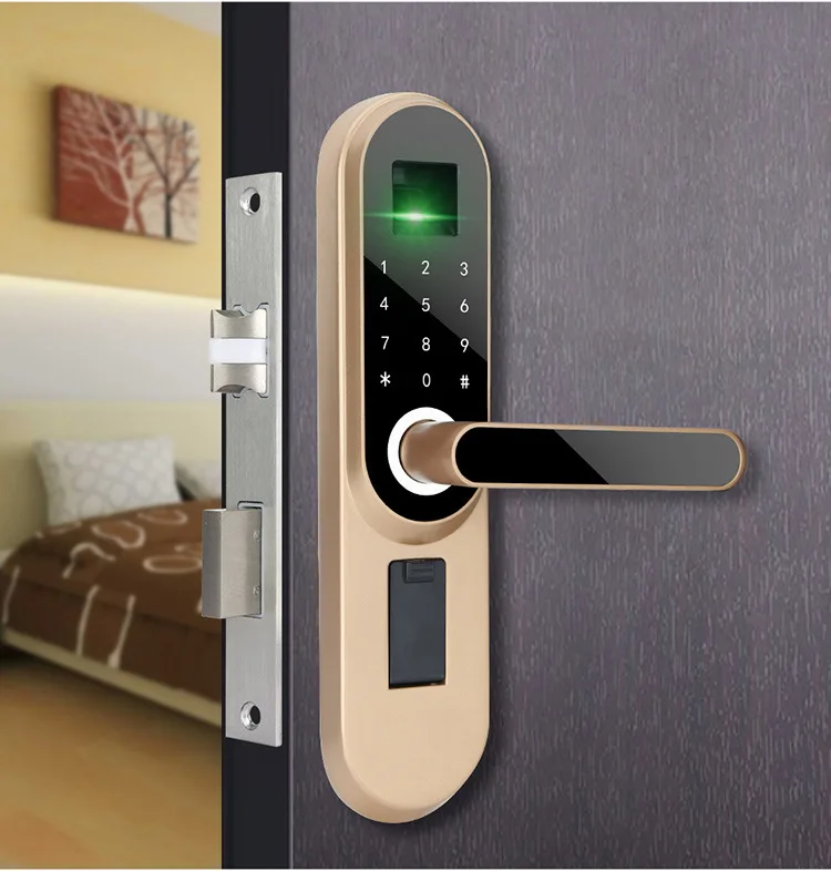 Цифровой электронный кодовый дверной замок отпечатка пальца для внутреннего использования домашний Противоугонный биометрический Электрический замок