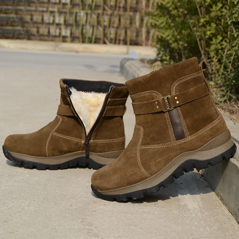 Зимние мужские ботинки на очень холодной толстой подошве для охоты и пеших прогулок; теплые зимние ботинки с хлопковой подкладкой