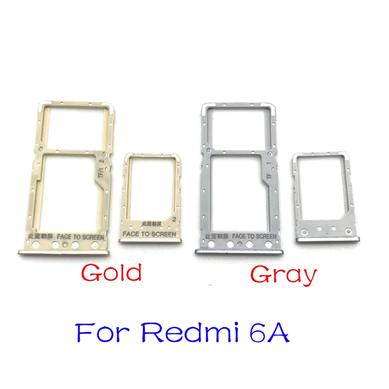 

SIM & SIM / TF Card Tray For Xiaomi Redmi 6 6A Sim Cards Adapters Replacement Part