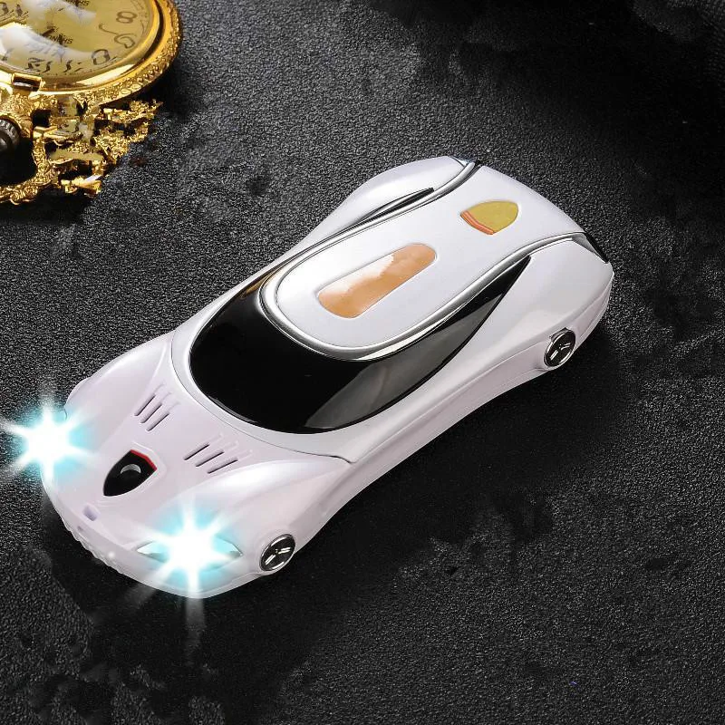  No Camera Mini Metal Body Mobile Cell Phone F1 Cute Car Phone With Dual Sim Cards Led Light MP3 MP4