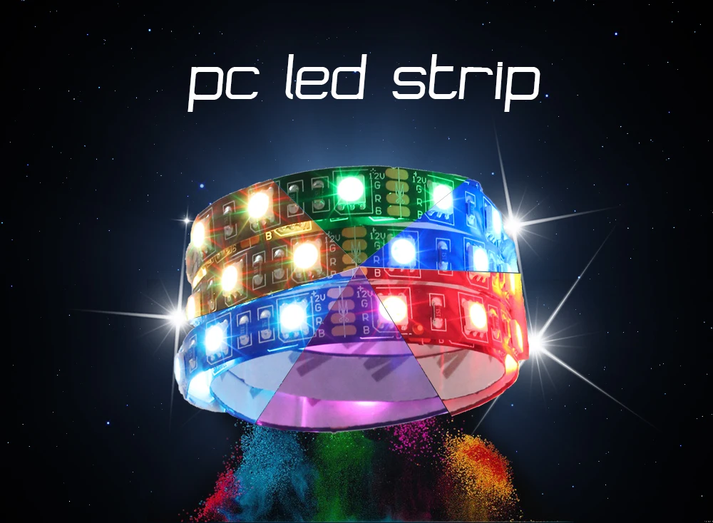 RGB led светильник PC компьютерный чехол светильник 2 шт набор SATA интерфейс+ пульт дистанционного управления+ 4Pin разделенный разъем, 100 см 200 см