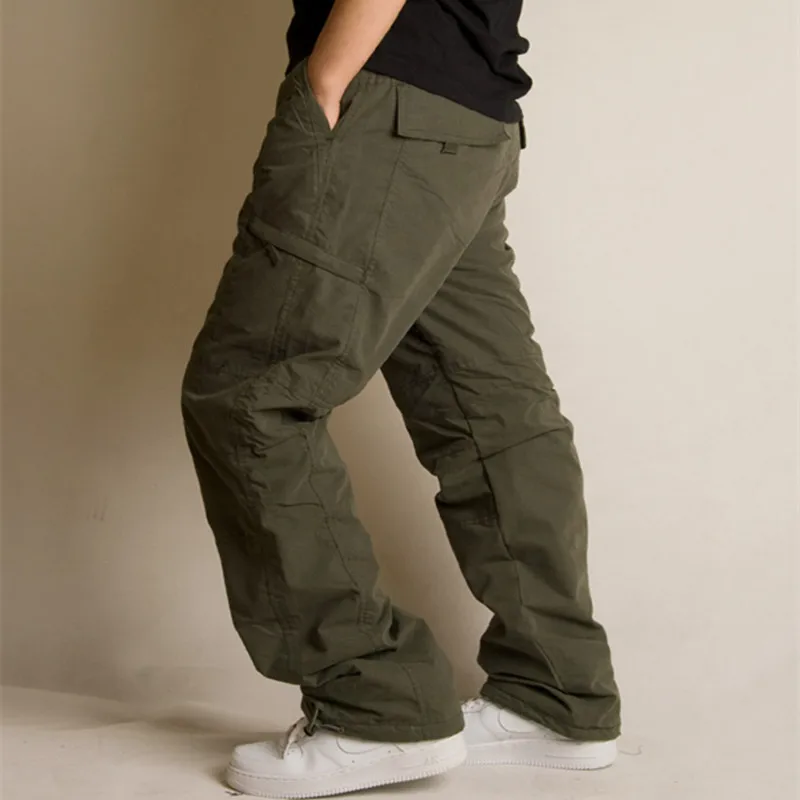 Baggy Cargo Décontracté Pantalon light Couche Doublure Hiver Double De Armée Hommes Militaire army Black Green Green grey Long Molletonée Chaud Tactique Combat q0w44tvS7