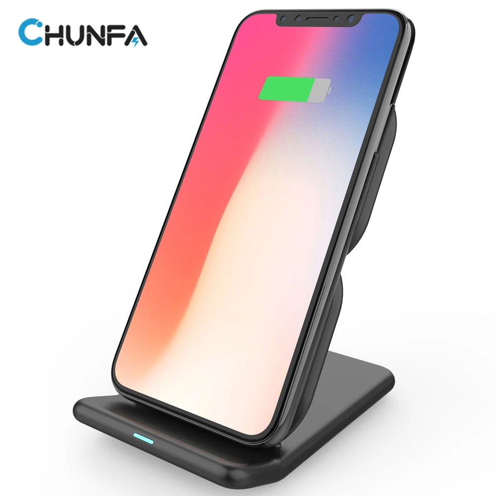 CHUNFA Qi Wireless Charger for iPhone X Desktop Qi Charger