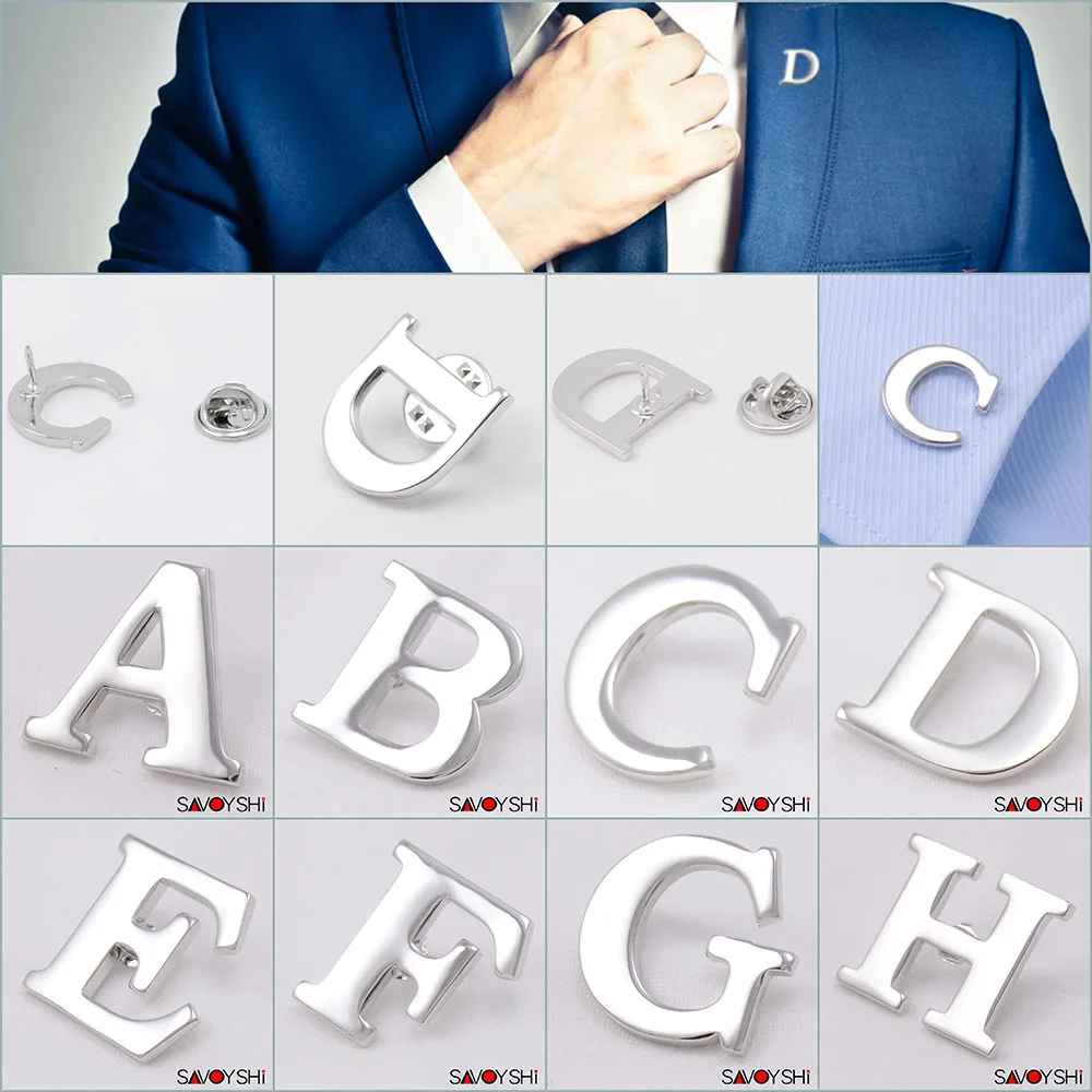 savoyshi a to z metal letter brooch pins women dress brooches for letter pins