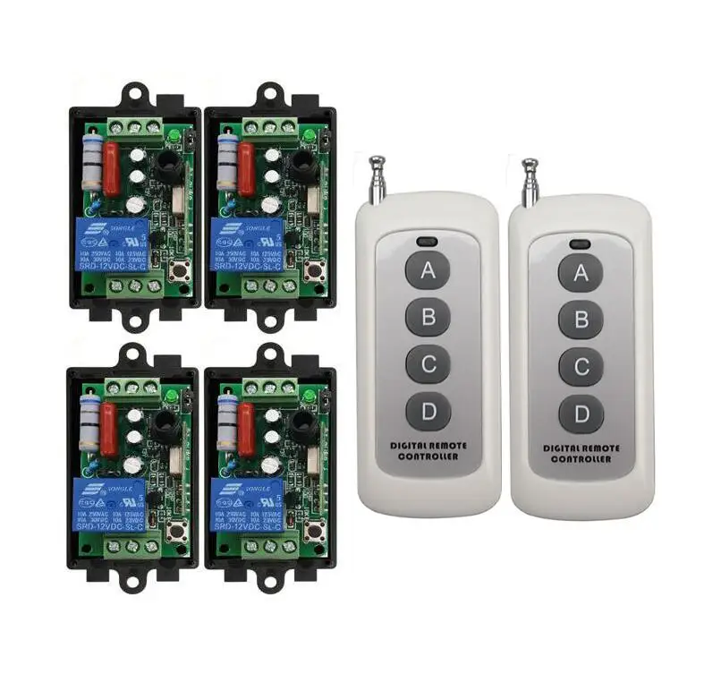 

RF Wireless 220V Remote Control Switch 1CH 10A relay Receiver Transmitter 315mhz or 433mhz 100m