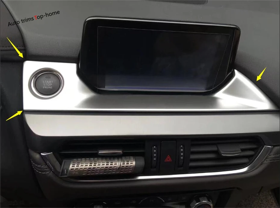 

Yimaautotrims ABS Pearl Chrome Interior Fit For Mazda 6 2016 2017 Navigation GPS Display Screen Decoration Panel Cover Trim