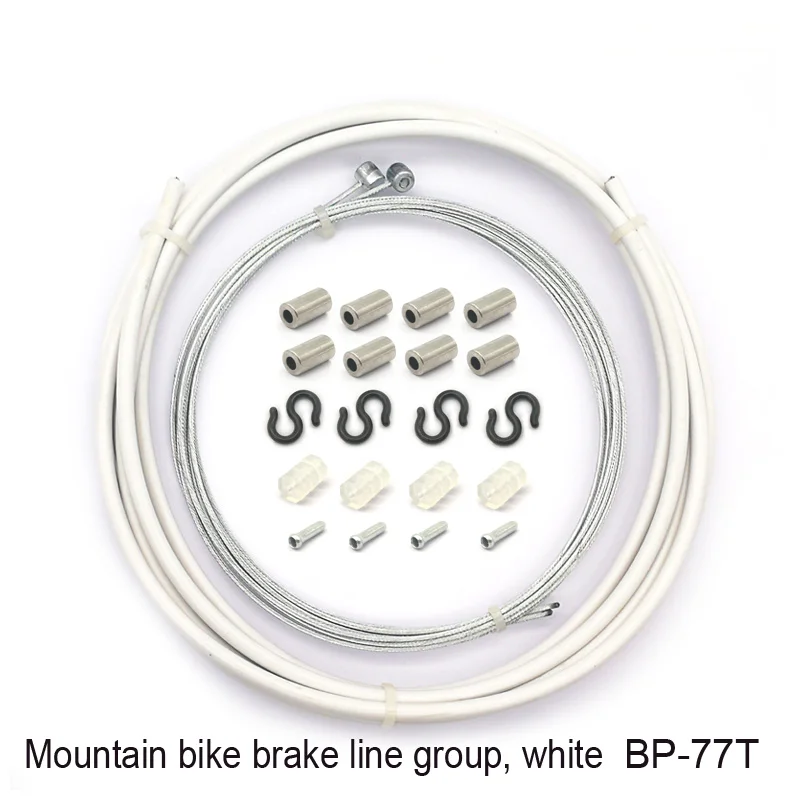 BP77T White MTB велосипедная трубка тормозной магистрали комплекты 5 мм горный тормоз для дорожного велосипеда кабель 4 мм переключения передач переключатель велосипедный переключатель тормозной кабель - Цвет: BP77T White