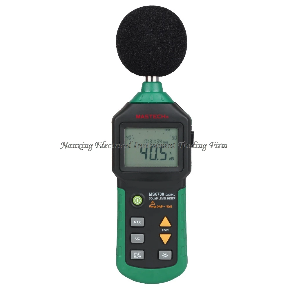 

MASTECH Auto Range MS6700 Digital Sound Level Meter Decibel Noise Meter 30dB to 130dB With Clock and Calendar Function