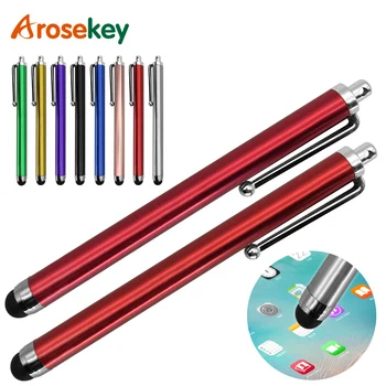 Arosekey	2pcs/lot Universal Capacitive Touch Screen stylus Pen For IPad Air Mini 2 3 4 IPhone 5 6 7 Samsung Table PC Smart Phone