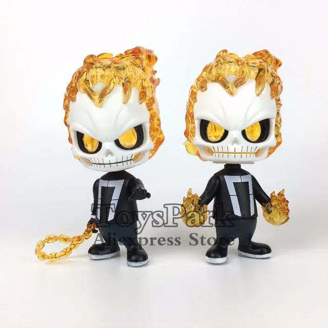 Special Price Toyspark Marvel Ghost Rider Cosbaby 10CM Figure Hellfire Chain Fire Ball Q Cute Toys Vinly Doll Garage Kid Gifts Car Decoration