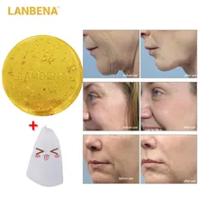 LANBENA 24K золото эфирное масло мыло ручной работы увлажняющее против морщин Отбеливание кожи сужение пор контроль масла нестареющее лицо Уход