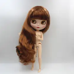 Blygirl, Блит куклы, коричневый волнистые Удары, новая кукла, 19 совместных тела, матовое лицо основа куклы, куклы 1/6, может изменить тело