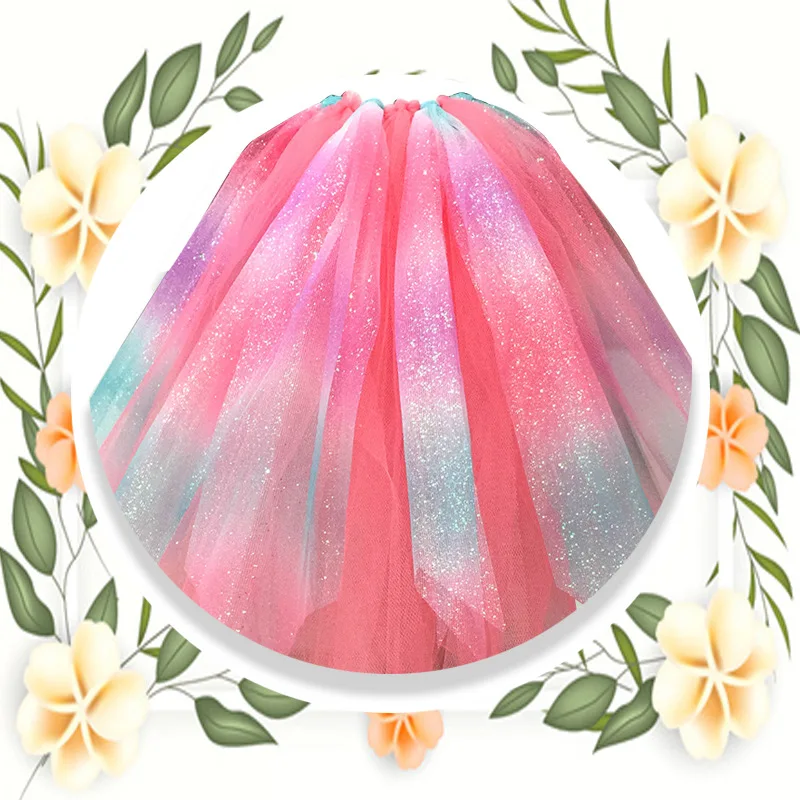 Радужная юбка-пачка из тюля в рулоне «рюмочка», детская юбка в подарок, вечерние тюлевые рулоны с бантом для свадебной вечеринки