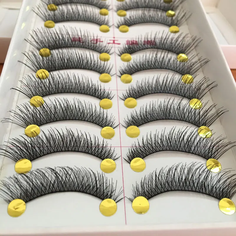 

New 10 Pairs Natural Long Soft Eye Lashes Extensions Handmade Thick False Eyelashes Voluminous Makeup Tools Fake Lashes