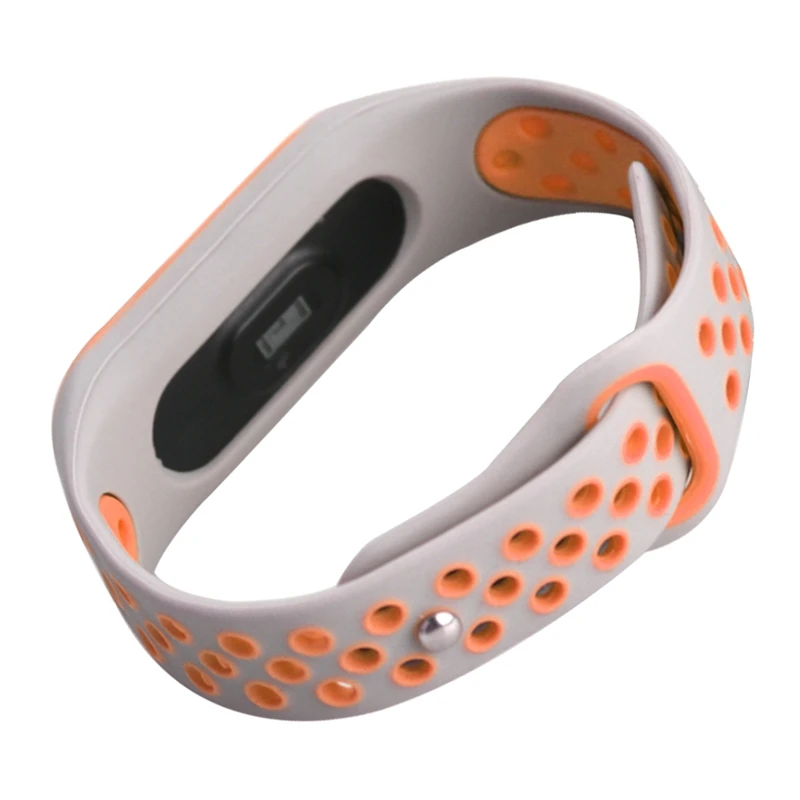 Gray orange FIFATA, браслет для Xiaomi mi, ремешок для часов 4, сменный Браслет для mi Band 4, силиконовый спортивный ремешок для mi Band 3/4 - Цвет: Gray orange