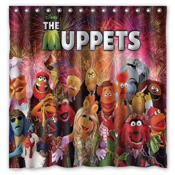 

Bathroom Products Polyester Fabric The Muppets Printed Shower Curtains Waterproof Washable Curtain 72"*72" 12pcs Hooks