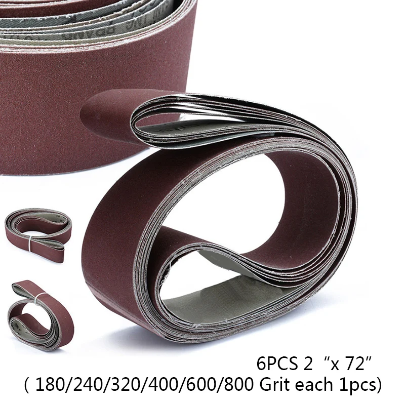 

6pcs Sandpaper Set 2" x 72" Fine Grit Sanding Belt Sandpaper Sander Abrasive Band 5x182cm