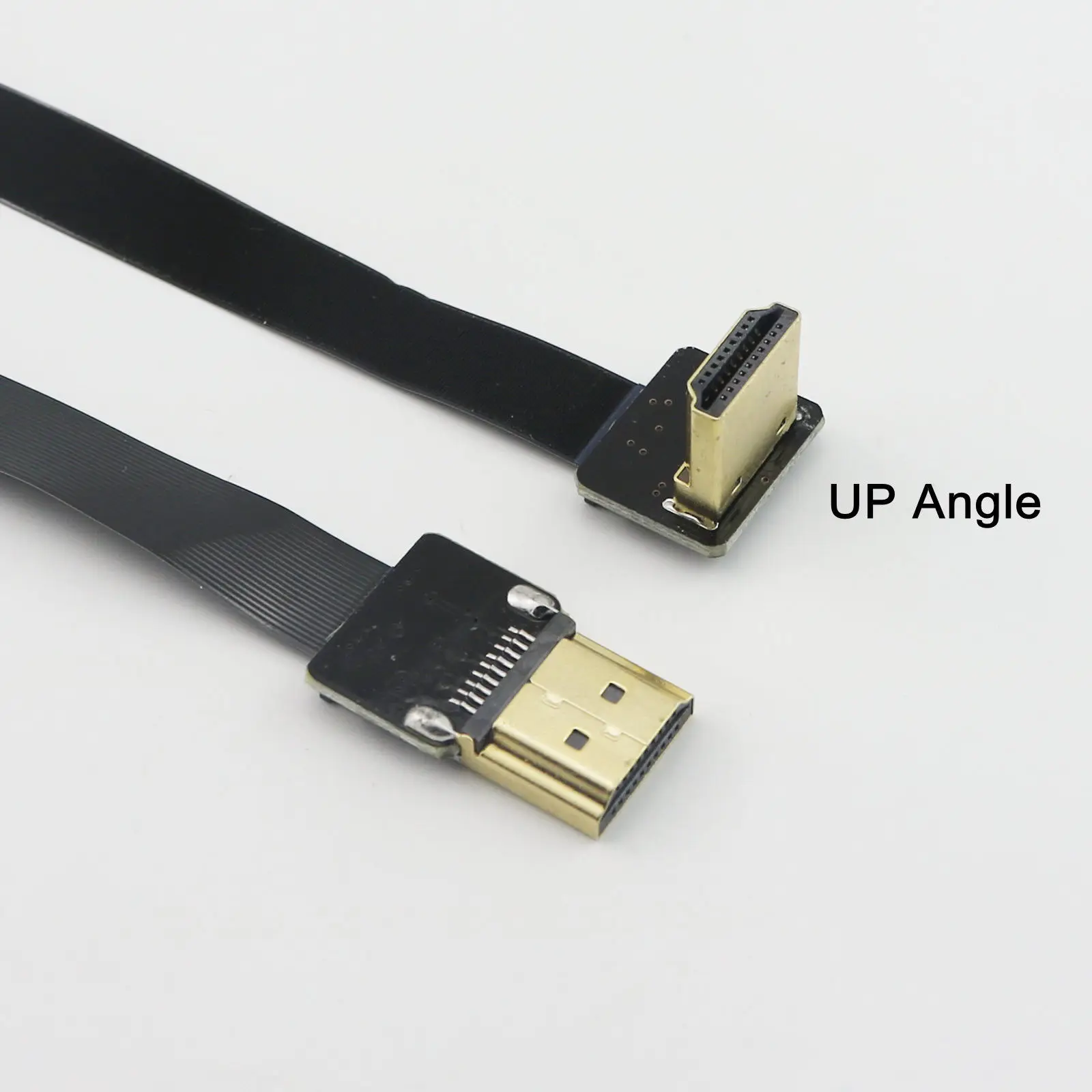 1x20 см FPV выделенный HDMI тип A штекер позолоченный FPC мягкий плоский кабель прямой/вверх/вниз угол - Цвет: Straight to UP Angle