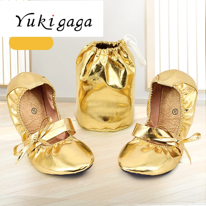 Yukigaga Bursting Национальный танцевальная обувь для девочек дышащий блёстки PU выступление серебро a9b