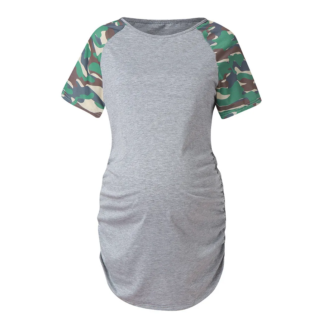 

Women's Pregnancy Summer Short Sleeve Tops Women's Maternity Tops Short Sleeve Crew Neck Side Ruching Pregnancy T-Shirt Clothes