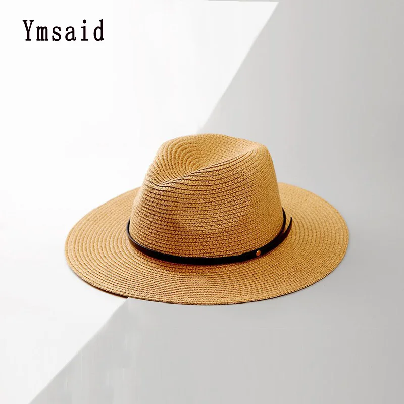 

Ymsaid Sun Hats Panama Hat For Summer Women Man Beach Jazz Straw Hat For Men UV Protection Cap Chapeau Femme Hat Sombrero