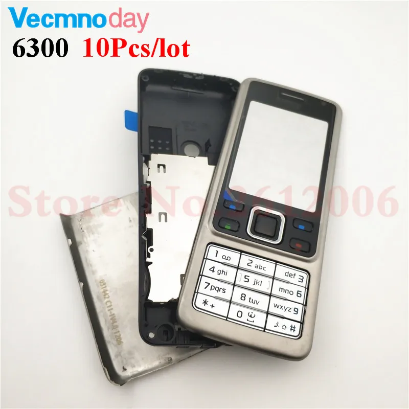 

Vecmnoday 10Pcs/lot Housing Case For Nokia 6300 Full Complete Mobile Phone Housing Battery Cover Door Frame With Keyboard