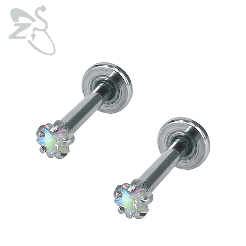 Start Crystal Tragus Ear Piercing Earrings Lip Ring Labret Piercing