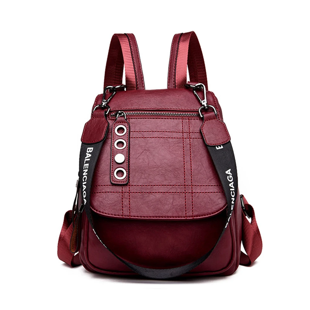 

2019 3-in-1 Women Leather Backpacks Female Shoulder Bag Sac a Dos Travel Ladies Bagpack Mochilas School Bags For Girls Preppy