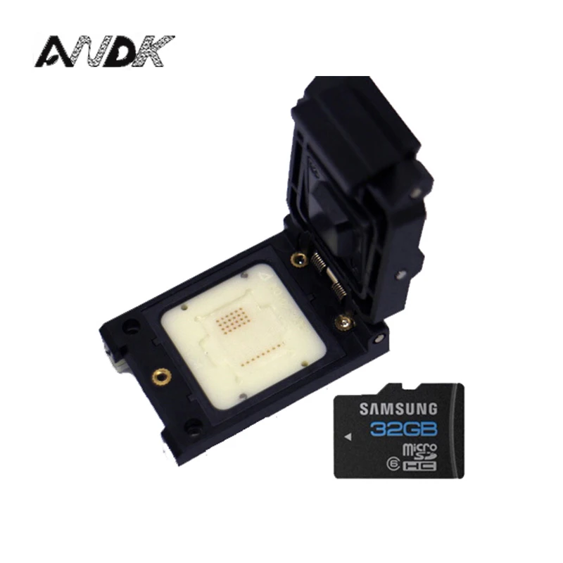 

Customized TF24 Pogo Pin Test Socket 32 pins Adapter Clamshell Flash Chip Socket 3-5 days for Customizing TF card socket