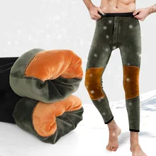 Мужские зимние теплые штаны, супер утолщенное теплое нижнее белье, мужские удобные Модальные Термобелье, одноцветные мужские термоштаны