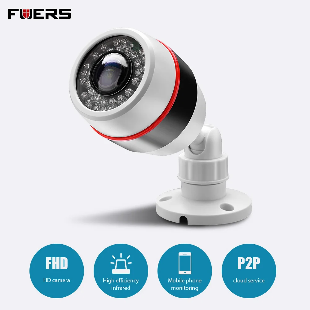 FUERS открытый Водонепроницаемый 1080P Full HD ИК IP Камера 2MP 12V 48V POE NVR POE домашней безопасности AHD камера Onvif Ночное видение Камера CCTV Системы