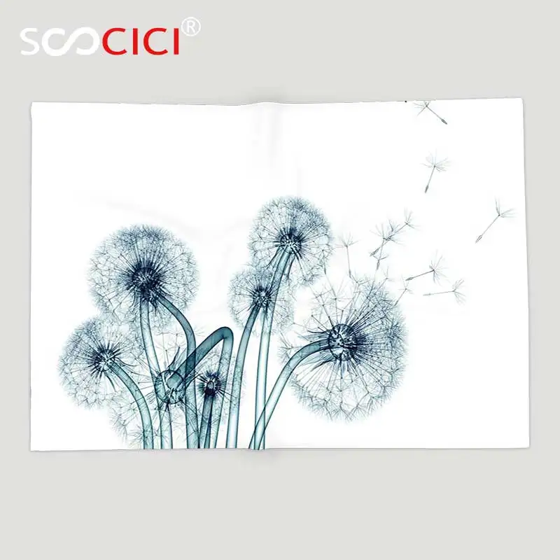 

Custom Soft Fleece Throw Blanket Xray Flower Decor Collection Unusual Image of Dandelions on Simple Background Uv Style Negative