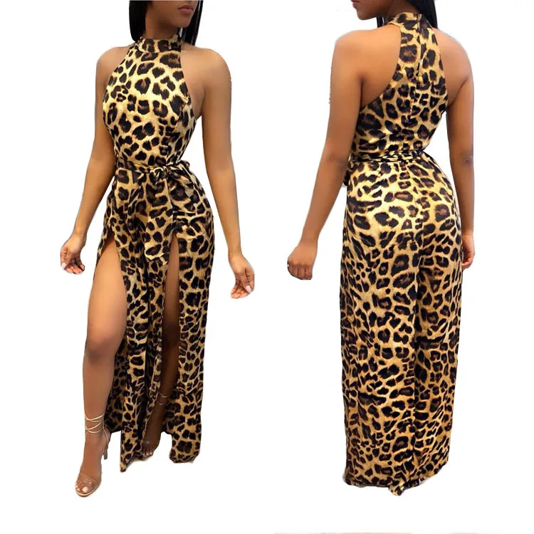 wide leg leopard print jumpsuit