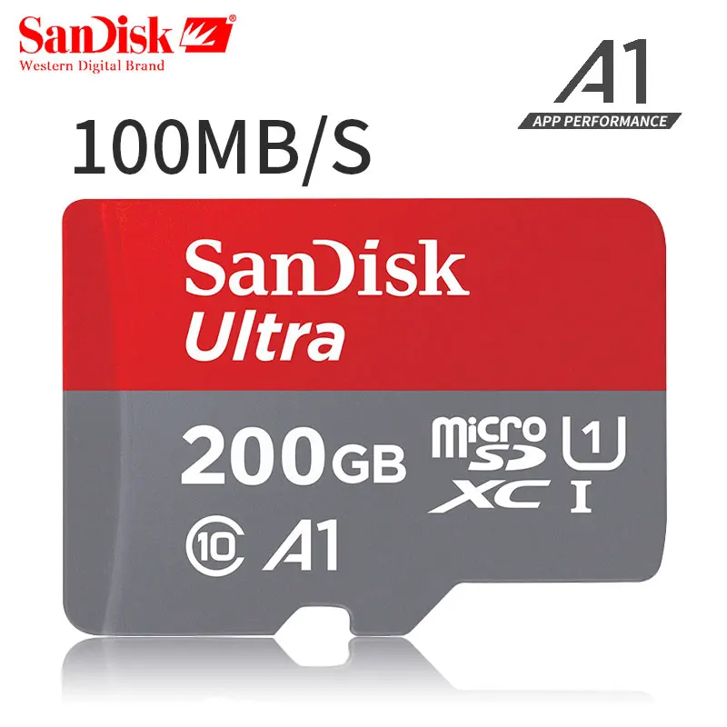 Sandisk micro sd 200 ГБ 128 ГБ 64 ГБ 32 ГБ 16 ГБ 98 МБ/с. TF USB флэш-карты памяти 256 ГБ/95 МБ/с. Class10 продукт - Емкость: 200 ГБ