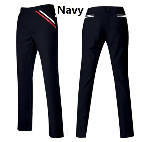 Новинка, спортивная одежда, мужские брюки, ультра-тонкие, облегающие, полные XXXL, мужские длинные штаны для гольфа/тенниса, высокие эластичные брюки, сухой крой - Цвет: Navy